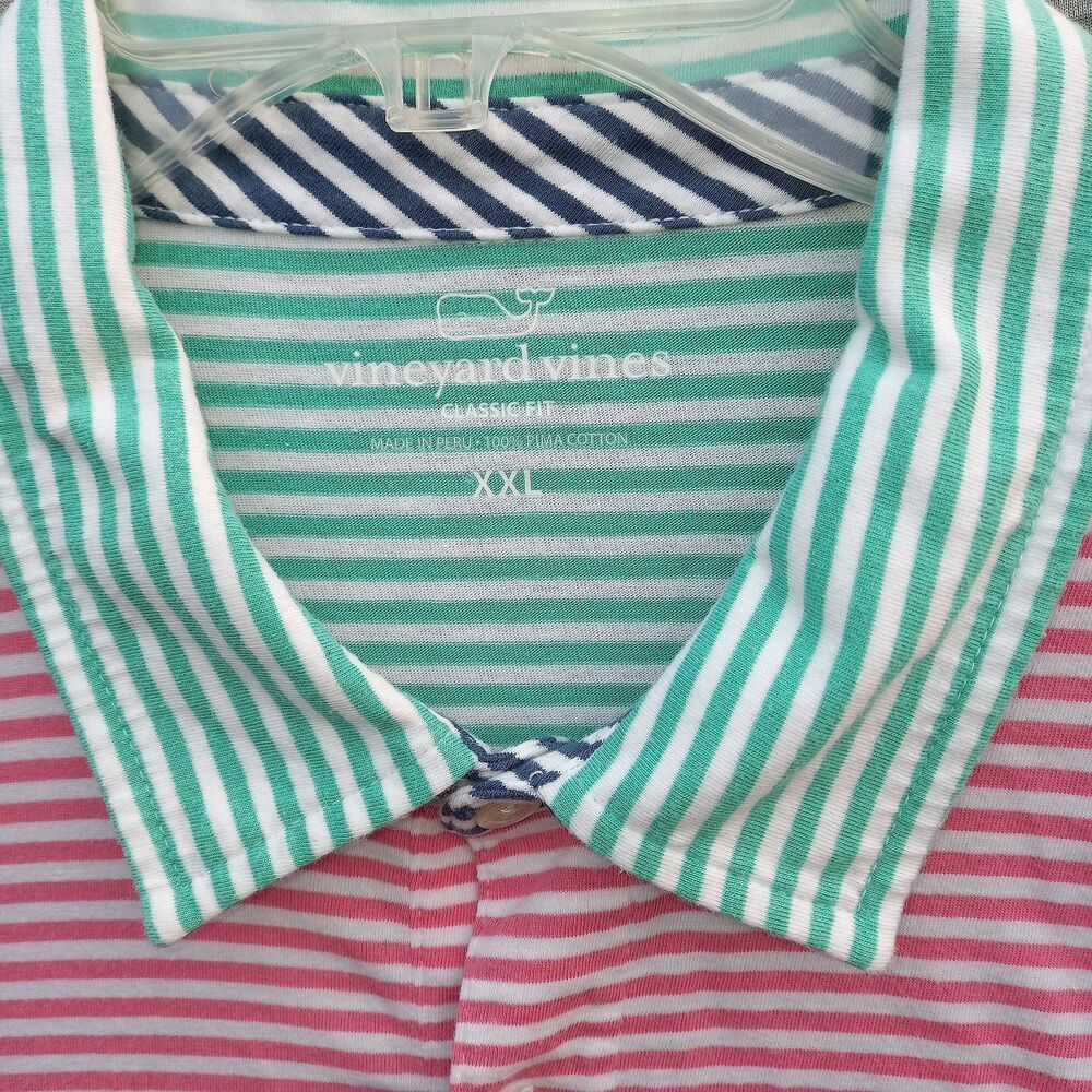 Men’s Vineyard Vines Striped Pima Cotton Golf Polo Shirts Size XXL (Lot of 2) - Picture 7 of 7
